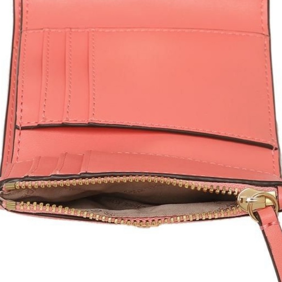 NWT MICHAEL KORS CARMEN MEDIUM FLAP BIFOLD WALLET GRAPEFRUIT COLOR - Picture 9 of 10